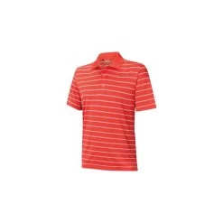 ADIDAS 2 Colour Stripe Polo - Hi Res Red/White