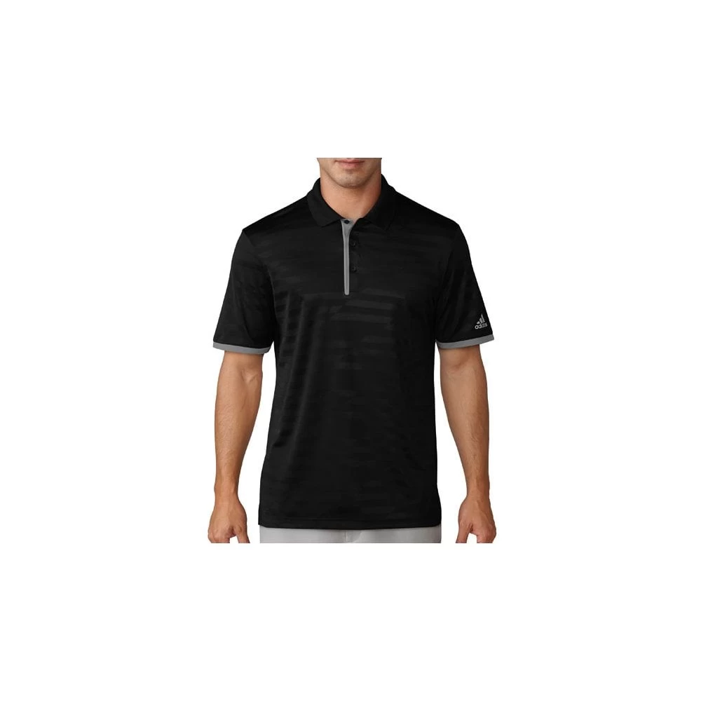 ADIDAS Asymmetrical Stripe Polo - Black 3 ADIDAS Asymmetrical Stripe Polo - Black
