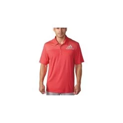 ADIDAS Big Logo Dot Print Polo - Shock Red/Stone