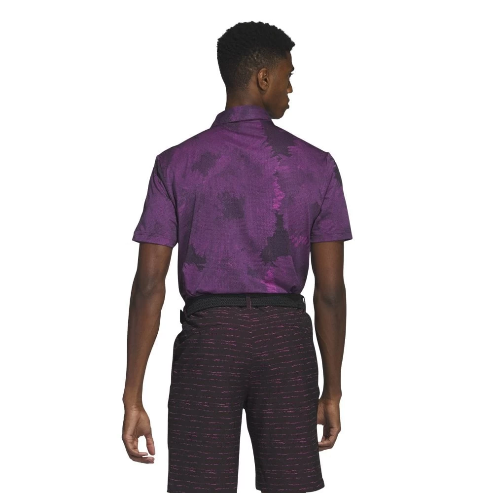 ADIDAS Flower Mesh Golf Polo Shirt - Black 4 ADIDAS Flower Mesh Golf Polo Shirt - Black - Image 2