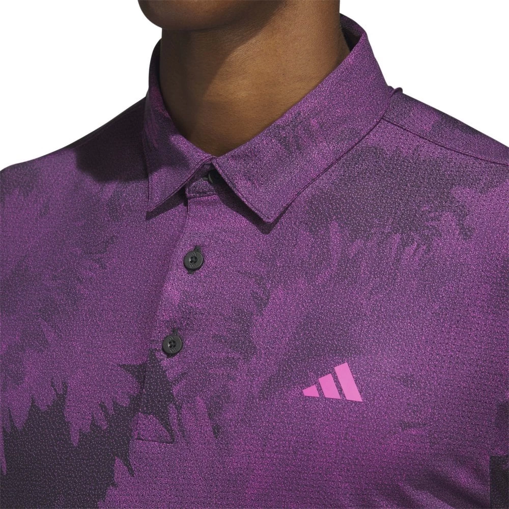 ADIDAS Flower Mesh Golf Polo Shirt - Black 6 ADIDAS Flower Mesh Golf Polo Shirt - Black - Image 4