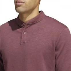 ADIDAS Go-To Long Sleeve Henley Polo Shirt Quiet Crimson -golf adidas go to long sleeve henley polo shirt quiet crimson p11442 24392 image
