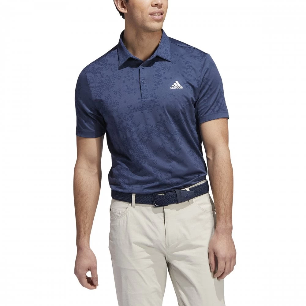 ADIDAS Jacquard Polo Shirt - Crew Navy 3 ADIDAS Jacquard Polo Shirt - Crew Navy