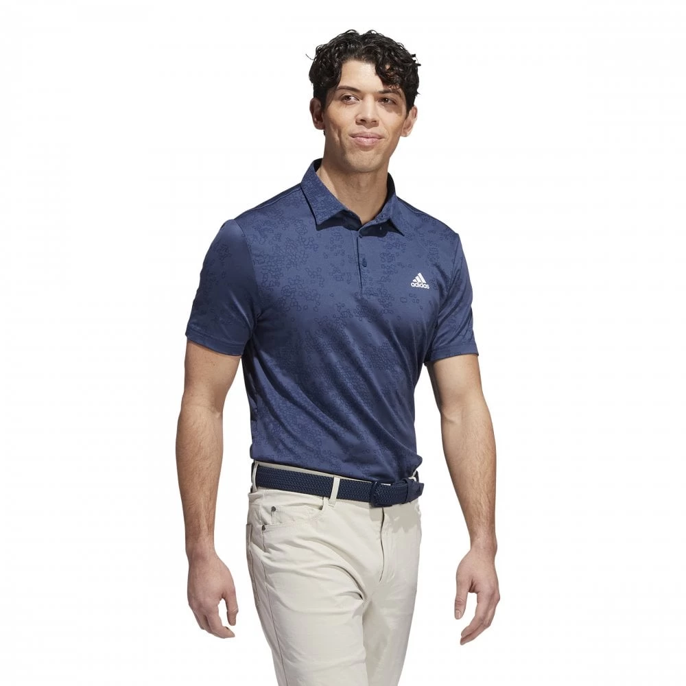 ADIDAS Jacquard Polo Shirt - Crew Navy 5 ADIDAS Jacquard Polo Shirt - Crew Navy - Image 3