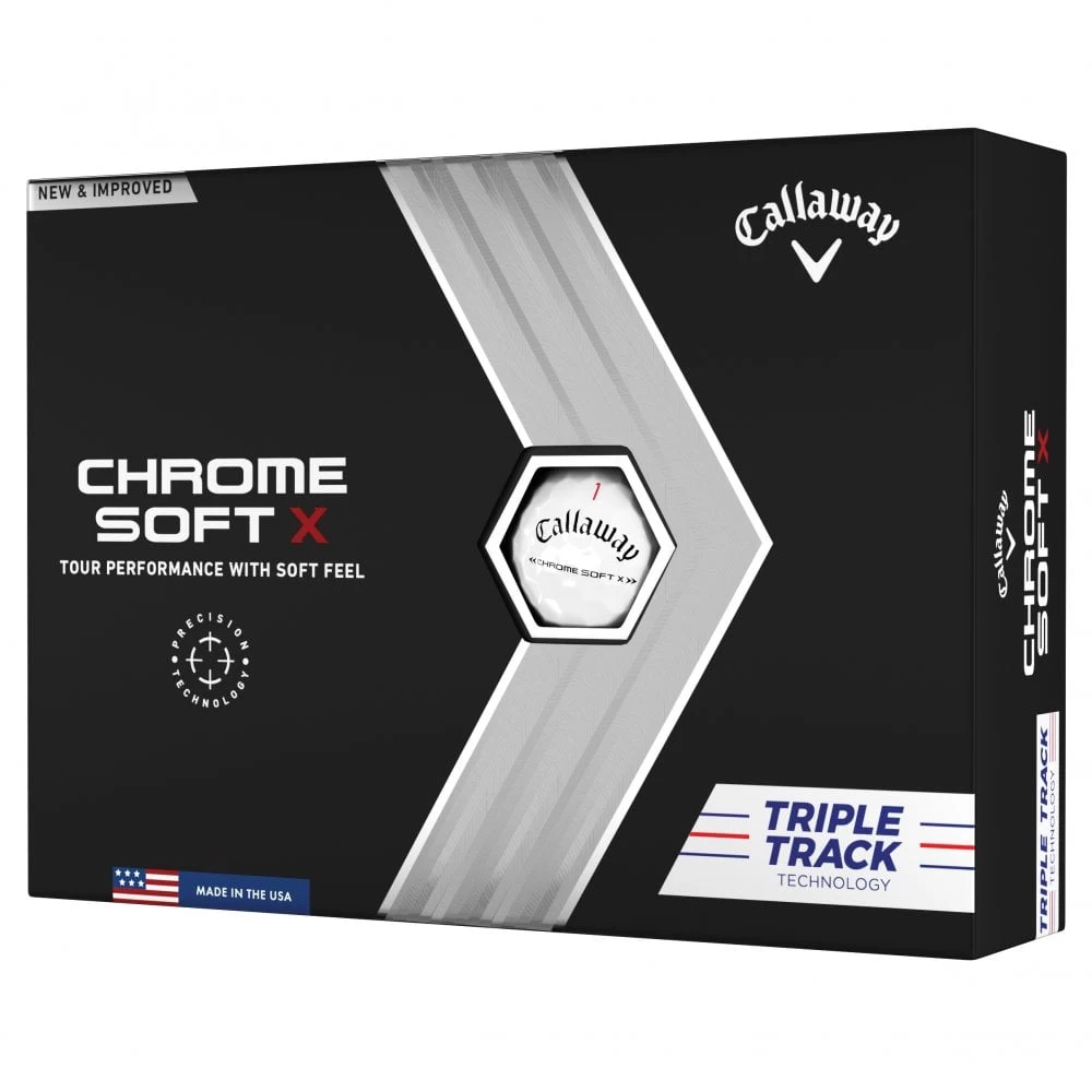 Callaway 2022 CHROME SOFT X TRIPLE TRACK Dozen Golf Balls - White 3 Callaway 2022 CHROME SOFT X TRIPLE TRACK Dozen Golf Balls - White