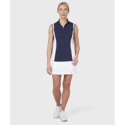 Callaway 2022 Ladies COLOURBLOCK SLEEVELESS POLO PEACOAT -golf callaway 2022 ladies colourblock sleeveless polo peacoat p9308 19959 image