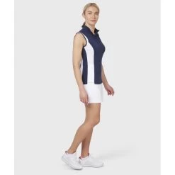 Callaway 2022 Ladies COLOURBLOCK SLEEVELESS POLO PEACOAT -golf callaway 2022 ladies colourblock sleeveless polo peacoat p9308 19961 image