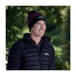 Callaway TA Pom Beanie - Wine/Black -golf callaway ta pom beanie wine black p12316 26805 image