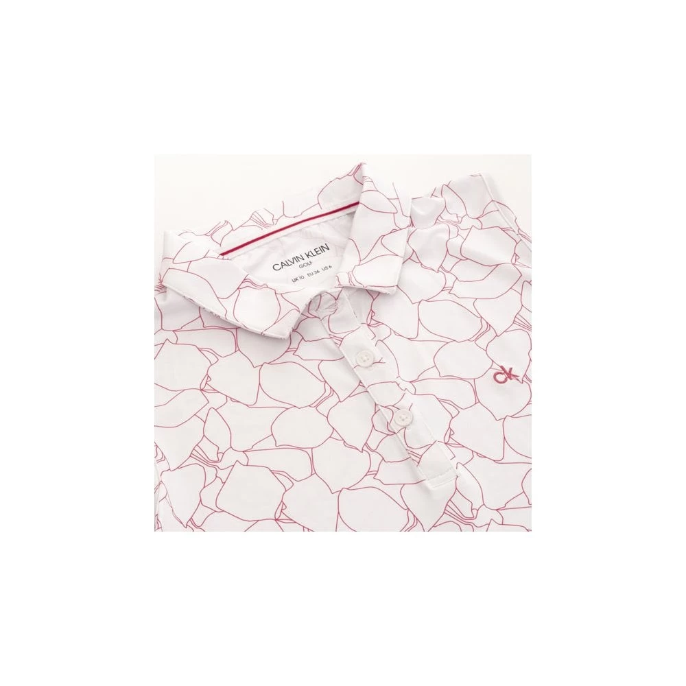 Calvin Klein Ladies AVON SLEEVELESS POLO - WHITE/JETE 5 Calvin Klein Ladies AVON SLEEVELESS POLO - WHITE/JETE - Image 3