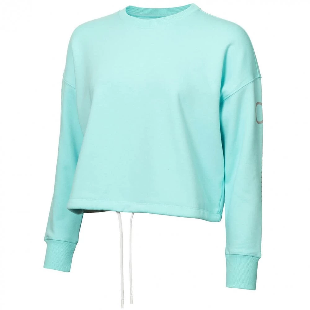 Calvin Klein Ladies CHILL CROPPED CREW SWEATSHIRT OPAL 3 Calvin Klein Ladies CHILL CROPPED CREW SWEATSHIRT OPAL