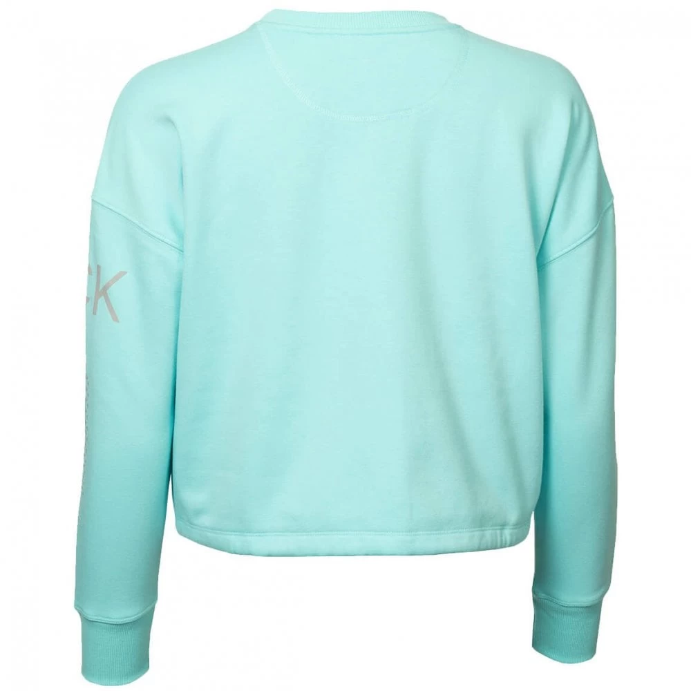 Calvin Klein Ladies CHILL CROPPED CREW SWEATSHIRT OPAL 4 Calvin Klein Ladies CHILL CROPPED CREW SWEATSHIRT OPAL - Image 2
