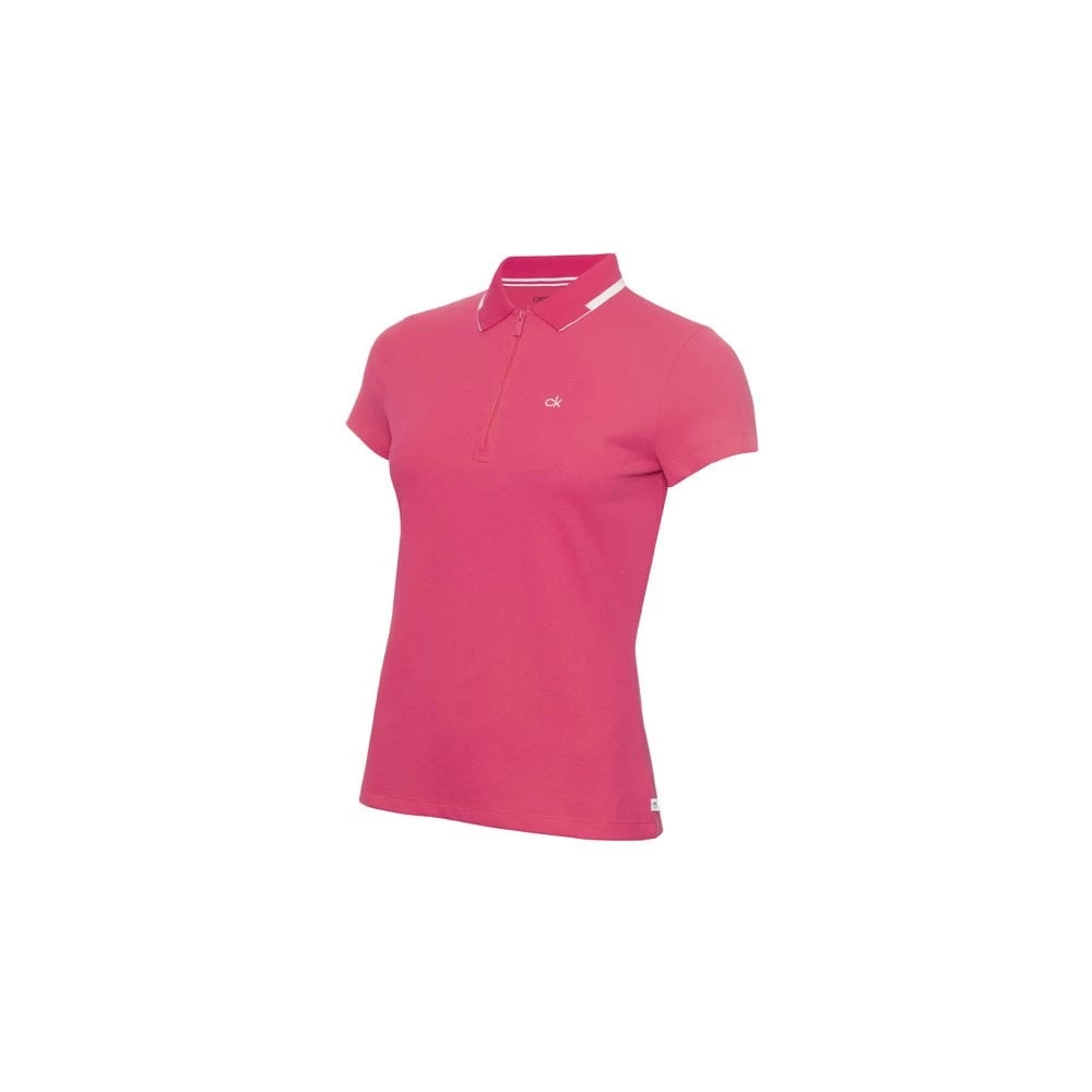 Calvin Klein Ladies NESS CAP SLEEVE POLO - JETE 3 Calvin Klein Ladies NESS CAP SLEEVE POLO - JETE