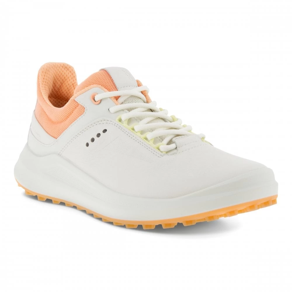 ECCO W GOLF CORE GOLF SHOE - WHITE/PEACH NECTAR 3 ECCO W GOLF CORE GOLF SHOE - WHITE/PEACH NECTAR
