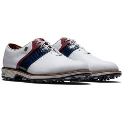 FootJoy 2022 Mens DJ Premiere Golf Shoes - White/Navy/Red