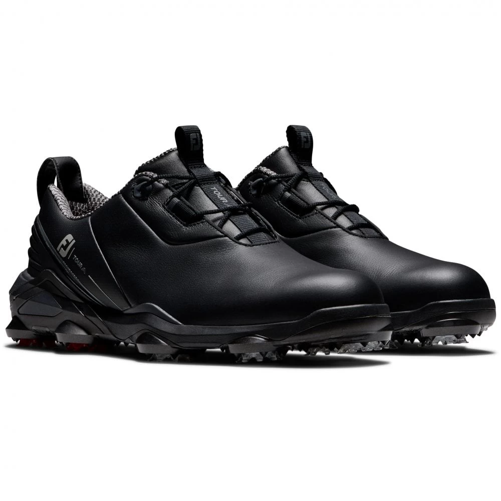 FootJoy 2022 Mens Tour Alpha Golf Shoes - Black/Charcoal/Red 3 FootJoy 2022 Mens Tour Alpha Golf Shoes - Black/Charcoal/Red