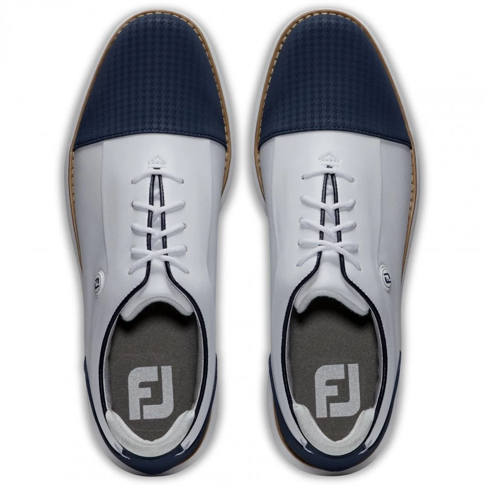 FootJoy 2022 Womens FJ Traditions Golf Shoes - White/Navy 6 FootJoy 2022 Womens FJ Traditions Golf Shoes - White/Navy - Image 4