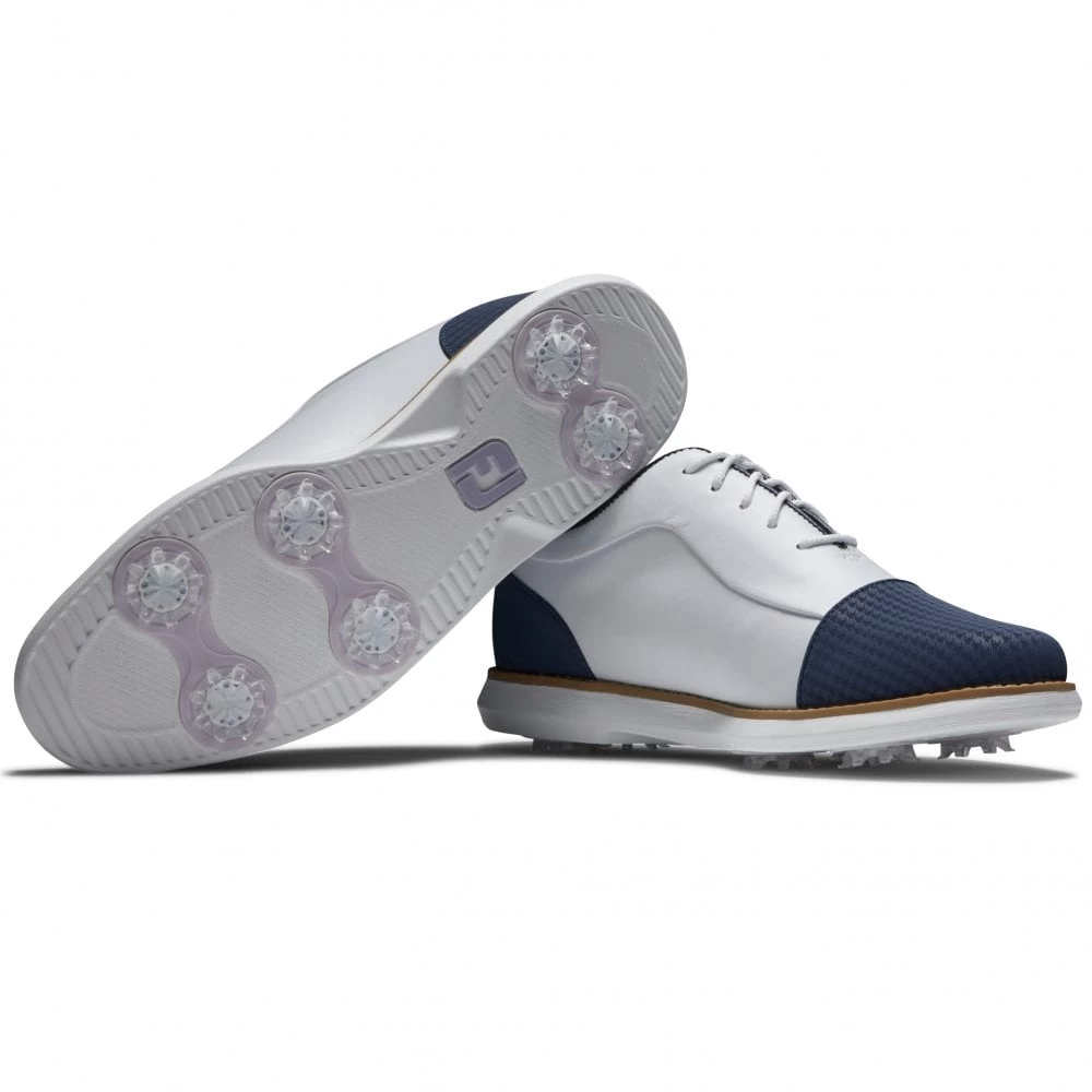 FootJoy 2022 Womens FJ Traditions Golf Shoes - White/Navy 7 FootJoy 2022 Womens FJ Traditions Golf Shoes - White/Navy - Image 5