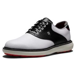 Footjoy Mens FJ TRADITIONS SPIKELESS WHITE/BLACK/GREY Golf Shoes -golf footjoy mens fj traditions spikeless white black grey golf shoes p12578 27362 image