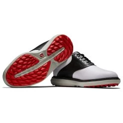 Footjoy Mens FJ TRADITIONS SPIKELESS WHITE/BLACK/GREY Golf Shoes -golf footjoy mens fj traditions spikeless white black grey golf shoes p12578 27365 image