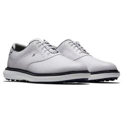 Footjoy Mens FJ TRADITIONS SPIKELESS WHITE/WHITE/NAVY Golf Shoes