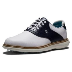 Footjoy Mens FJ Traditions White/Navy Golf Shoes -golf footjoy mens fj traditions white navy golf shoes p12602 27471 image
