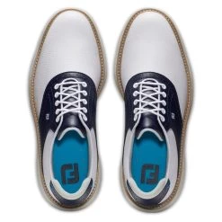 Footjoy Mens FJ Traditions White/Navy Golf Shoes -golf footjoy mens fj traditions white navy golf shoes p12602 27473 image