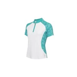 EMILY RAGLAN SLEEVE PRINTED POLO - WHITE/PAL