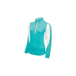 EVA LONG SLEEVE HALF ZIP TOP - PEACOCK