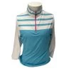 Long Sleeve Half Zip Neck Top White/Blue -golf island green long sleeve half zip neck top white blue p6633 13095 image