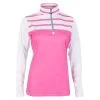 Long Sleeve Half Zip Neck Top White/Pink -golf island green long sleeve half zip neck top white pink p6632 13094 image