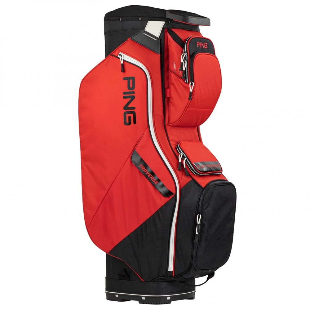 Ping Traverse Cart Golf Bag - Red/Black/White 3 Ping Traverse Cart Golf Bag - Red/Black/White