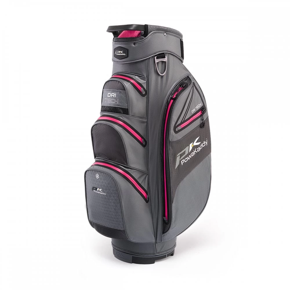 PowaKaddy 2023 Dri-Tech - Gun Metal/Hot Pink Golf Bag 3 PowaKaddy 2023 Dri-Tech - Gun Metal/Hot Pink Golf Bag