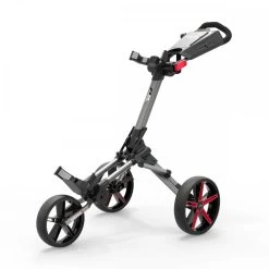 PowaKaddy 2023 MICRA Push Cart Gun Metal With Red Trim