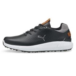 Puma IGNITE ARTICULATE Leather Golf Shoes Black/Silver -golf puma ignite articulate leather golf shoes black silver p12911 28613 image