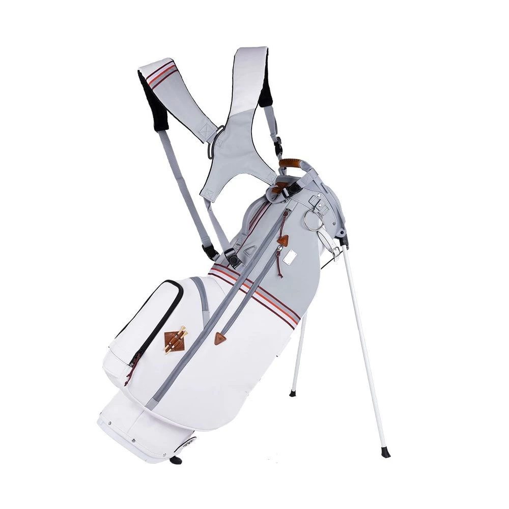 Sun Mountain Sonnenalp Mid Stripe Stand Bag White-Cadet-Brick 3 Sun Mountain Sonnenalp Mid Stripe Stand Bag White-Cadet-Brick