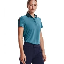 Under Armour Ladies Zinger Stripe Polo - Blue Flannel/Blue