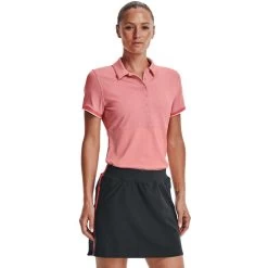 Under Armour Womens Zinger Point SS Polo Pink Sands