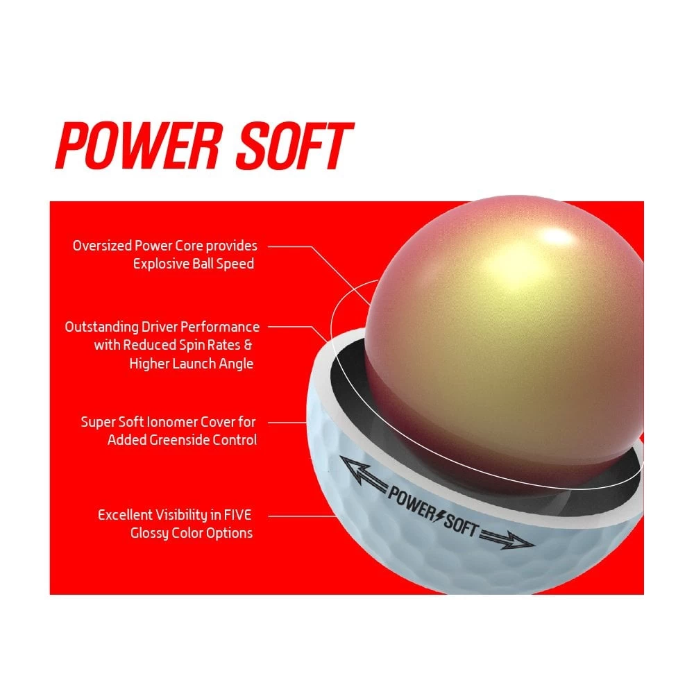 PowerSoft Golf Balls (dz) Red 4 PowerSoft Golf Balls (dz) Red - Image 2